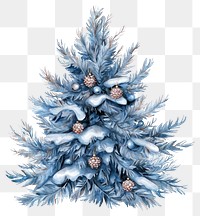 PNG Blue christmas tree illustration decoration festival.