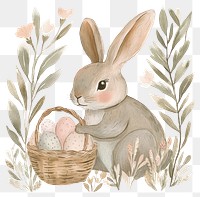 PNG Cute bunny illustration rabbit easter.