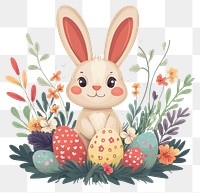 PNG Cute bunny eggs illustration colorful.