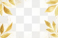 PNG Gold leaf glitter frame background pattern texture.