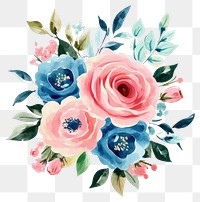 PNG Watercolor flower bouquet flowers roses watercolor.