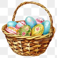 PNG A basket easter eggs traditional celebration decorative.