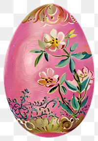 PNG Pink easter egg vintage style celebration.