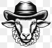 PNG Sheep face art illustration drawing.