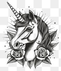 PNG Unicorn art illustration design.