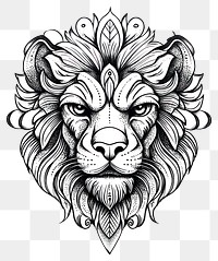 PNG Lion face art illustration tattoo.