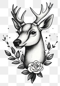 PNG Deer art illustration animal.