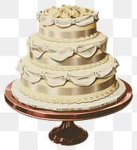 PNG Ribbon wedding cake illustration dessert vintage.