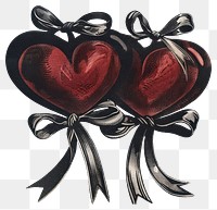 PNG Gothic wedding heart illustration vintage ribbons.