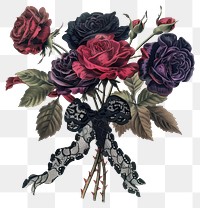 PNG Gothic wedding rose vine roses illustration vintage.