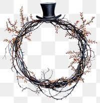 PNG Gothic wedding with top hat illustration vintage wreath.