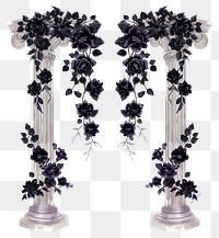 PNG Gothic wedding pillar flowers illustration pillars.