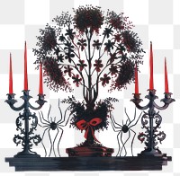 PNG Gothic wedding with topiary illustration candles gothic.