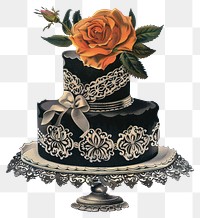 PNG Gothic wedding cake rose illustration vintage.