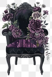 PNG Gothic wedding chair illustration furniture vintage.