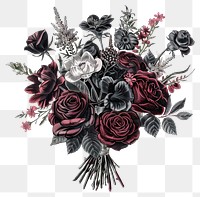 PNG Gothic wedding flower bouquet illustration vintage gothic.