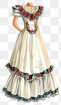 PNG Mexican wedding dress fashion vintage mexican.