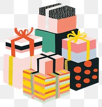 PNG Colorful gift box illustration boxes decorative.