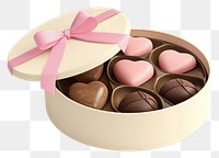 PNG 3d valentine chocolate box sweets ribbon heart.