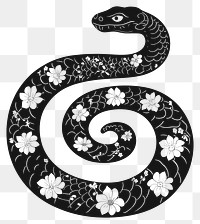 PNG Chinese zodiac sign black snake art illustration pattern.