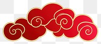 PNG Cartoon Chinese Style Red Cloud outline cloud gold.