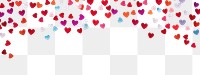 PNG Heart confetti border background paper white.