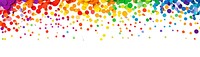 PNG Rainbow confetti border background white white background.