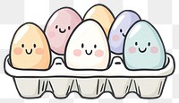 PNG Six eggs cartoon pastel carton.