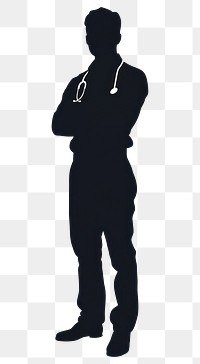 PNG Man of doctor silhouette professional illustration.