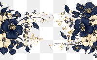 PNG Vintage floral ornament border graphics flowers art.