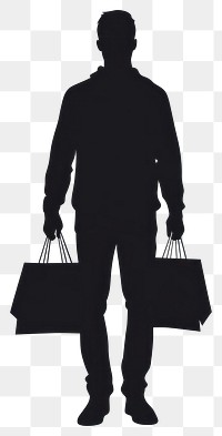 PNG Person with Shopping Bags silhouette bags shopping.