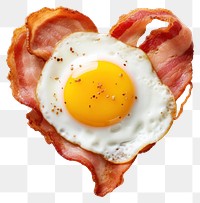 PNG Bacon and fried egg heart food heart-shaped.