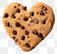 PNG Dark chocolate chips cookie sweets heart food.