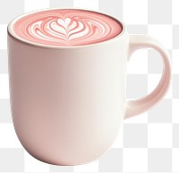 PNG A ceramic white mug of artist pink latte photography beverage coffee.