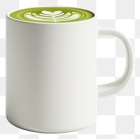 PNG A ceramic white mug of artist matcha latte photography minimalist beverage.