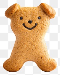 PNG A cute dog treat biscuit gingerbread cookie snack.