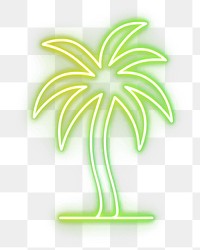 PNG Coconut tree neon sign silhouette.