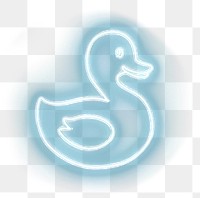 PNG Duck icon neon background sign.