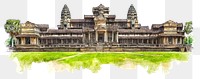 PNG Landmark watercolor angkor illustration.