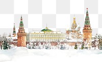 PNG Moscow in Russia landmarks architecture watercolor.