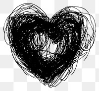 PNG Heart shape scribble drawing hand-drawn sketch.