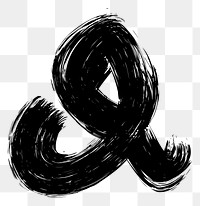 PNG A ampersand symbol scribble abstract black art.