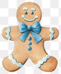 PNG Christmas gingerbread man watercolor sweets cookie.