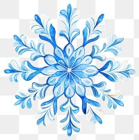 PNG Blue Christmas snowflake watercolor pattern white.