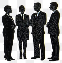 PNG A group of international young business owner professional silhouette man.