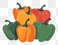 PNG A bunch of bell peppers illustration vegetable food.