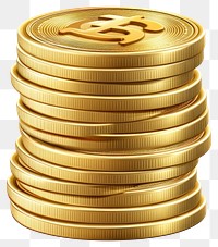 PNG Gold coins money stack cryptocurrency.