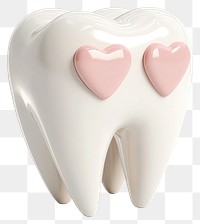 PNG White teeth tooth heart pink.