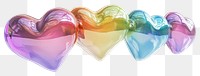 PNG Rainbow Hearts floating rainbow hearts.