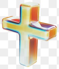 PNG A glass cross sign icon illustration symbol 3d illustration.